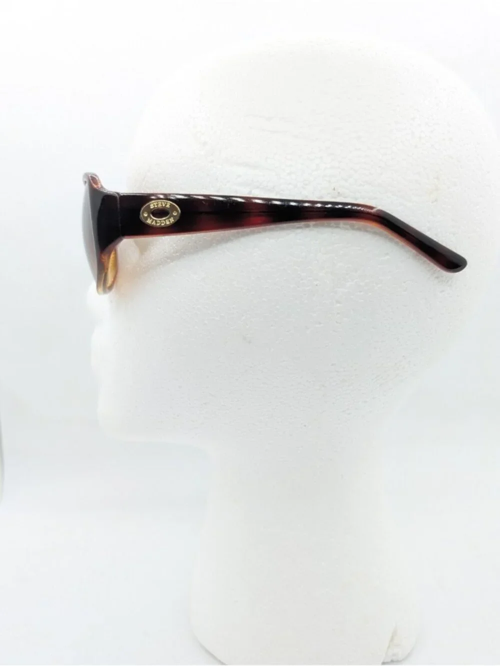 Steve Madden Sunglasses Brown faux Tortoise Women's Gold Side Logo S295 TSGD